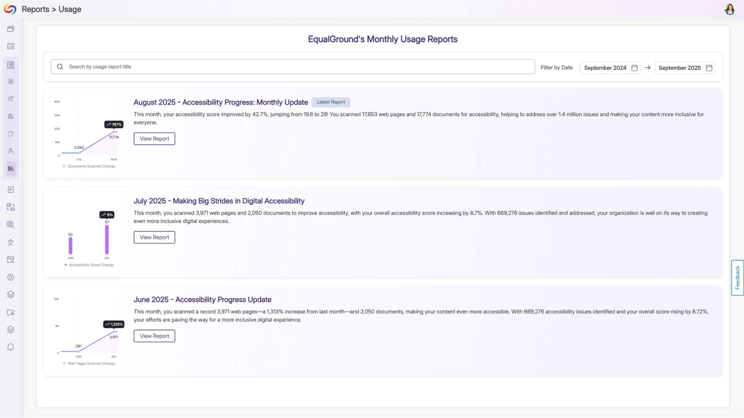Access Historical Usage Reports Directly in the Admin Portal