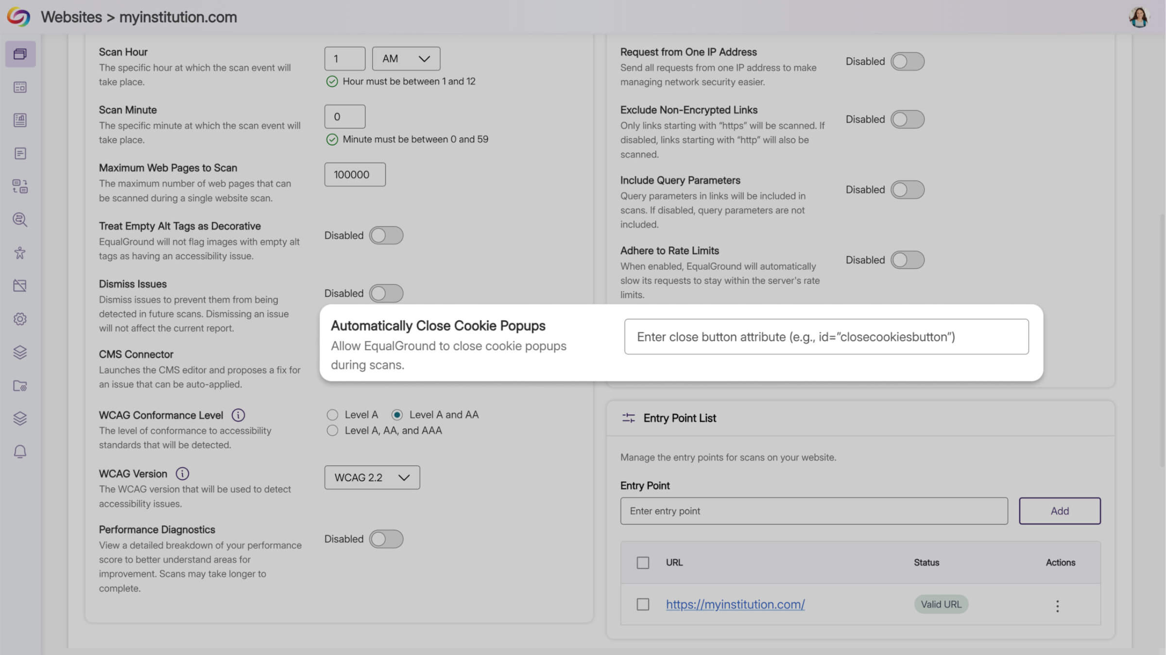Exclude Cookie Popups from Accessibility Issue Detection
