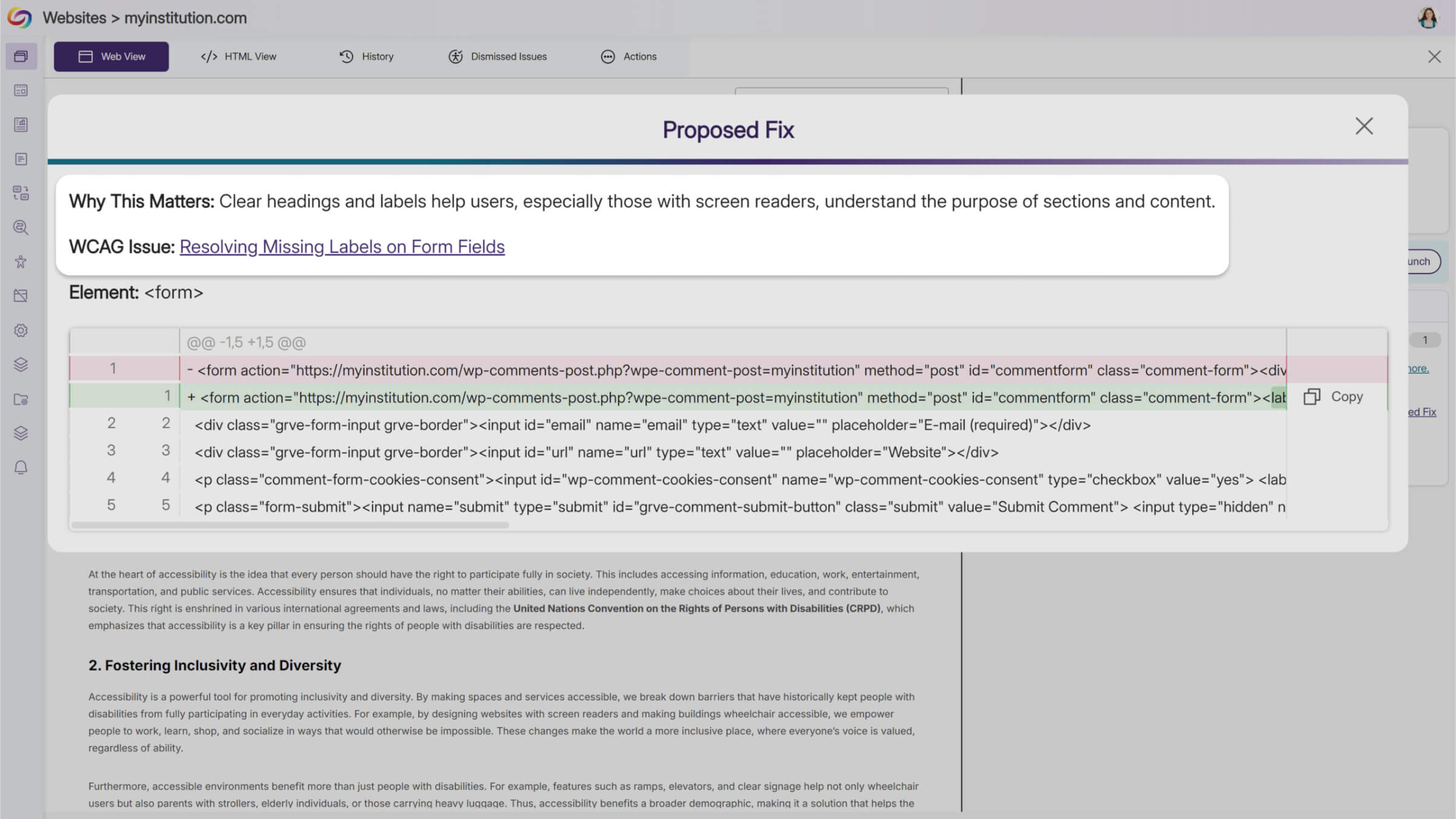 Expanded Issue Explanations Clarify Accessibility Fix Requirements