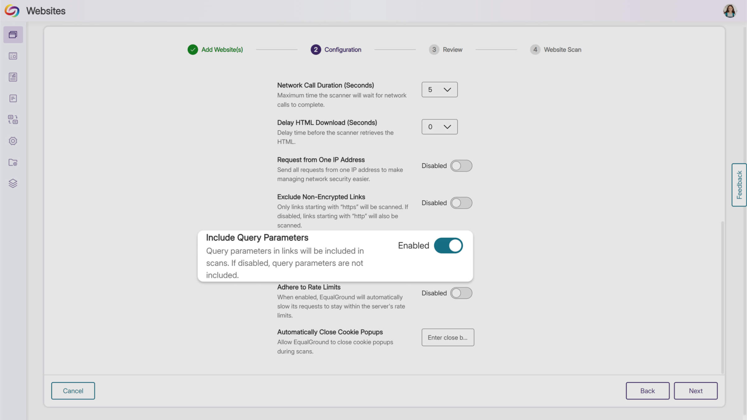 Control Dynamic URL Scanning During Website Crawls