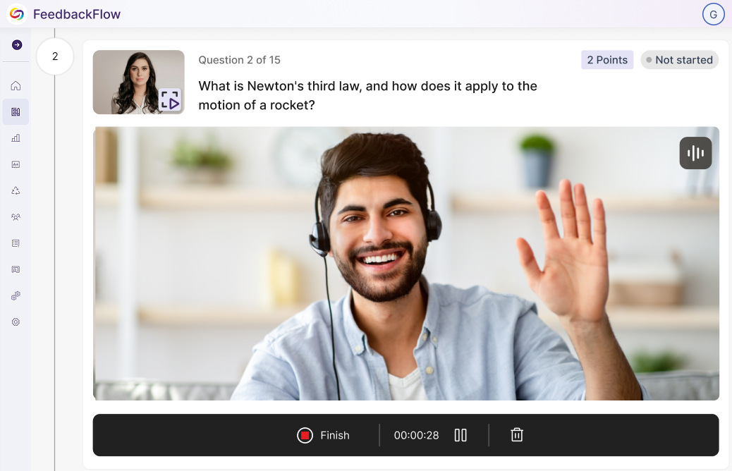 New split-screen assessment interface.