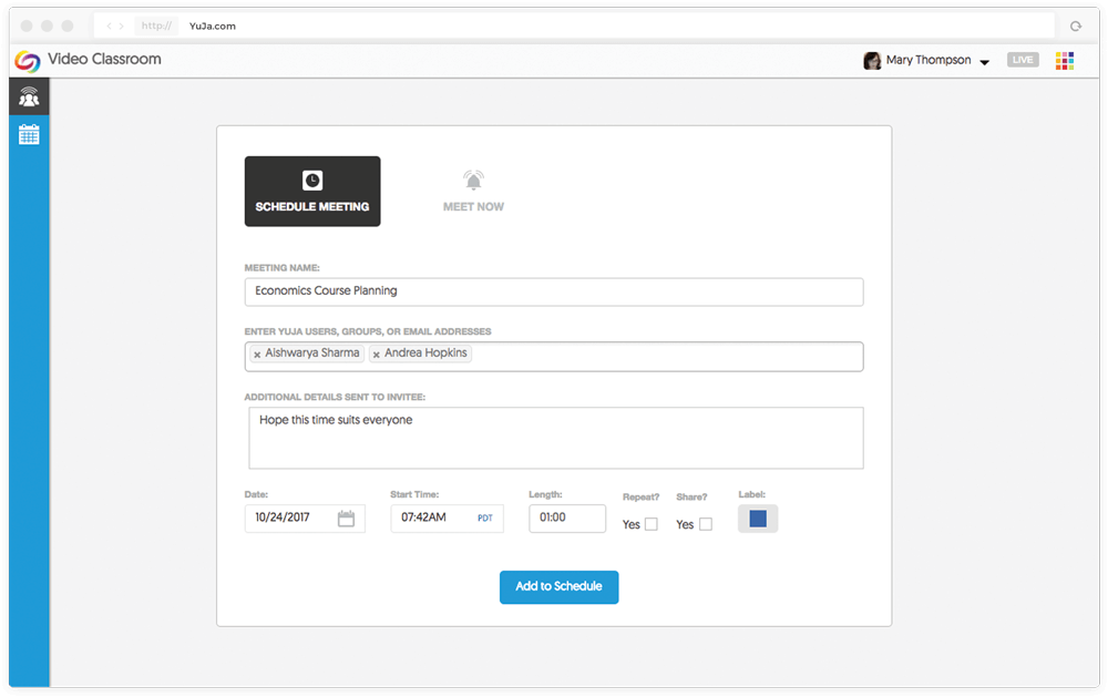 Setup Recorded and Repeating Virtual Classrooms