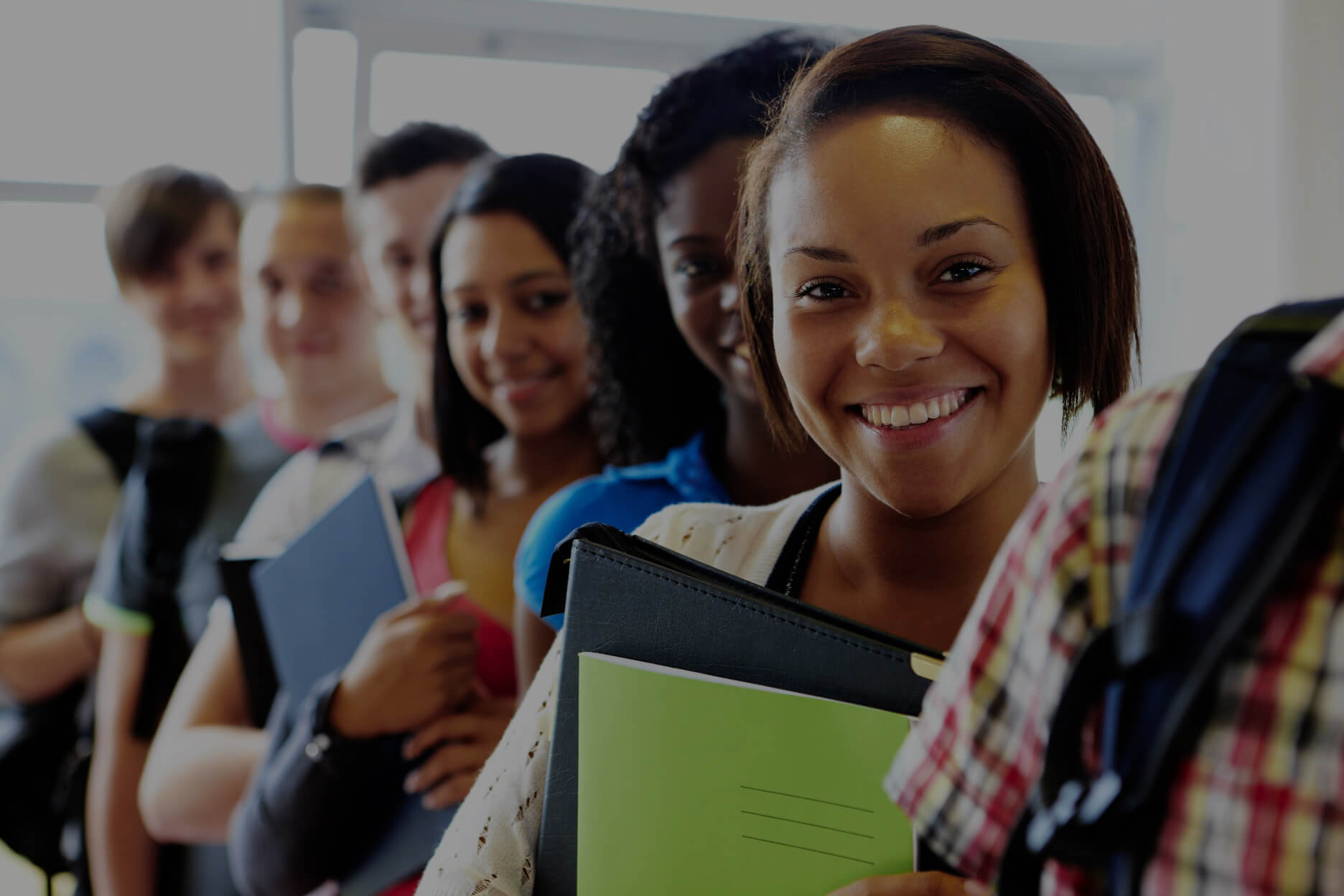 students in line