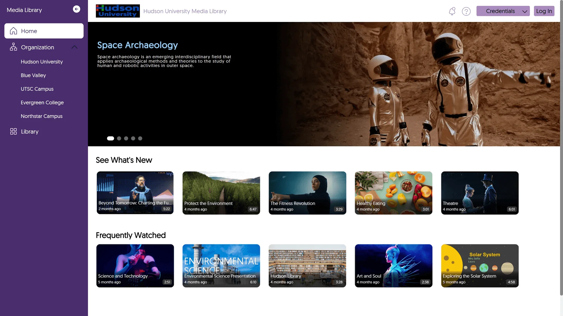 The new Enterprise VideoTube, featuring a new slide-out channel bar.