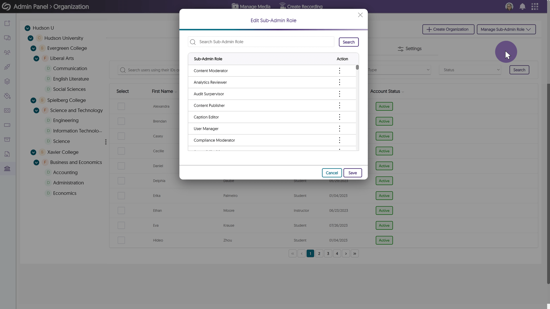 The new Sub-Admin Permission Management Console.