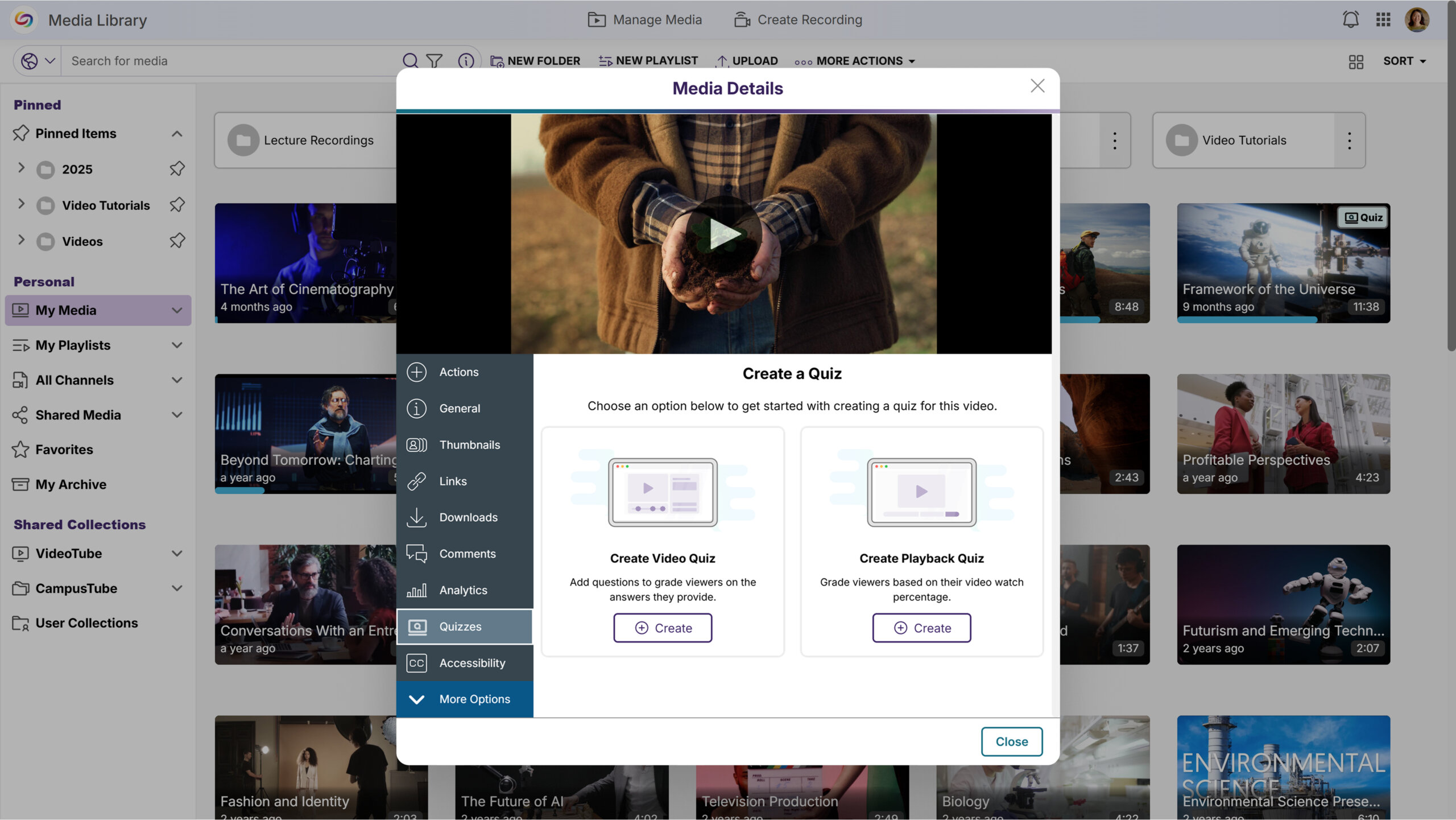 Screen showint GenAI integration within YuJA Video Platform.