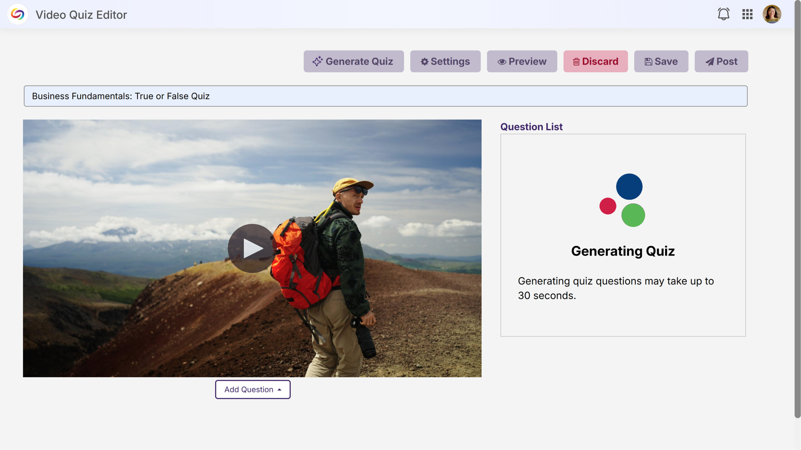 Quiz Generator screenshot