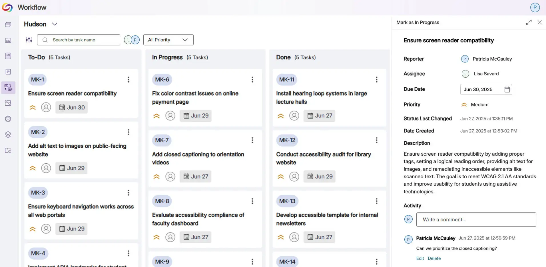 Workflow Orchestration screenshot in YuJa Panorama