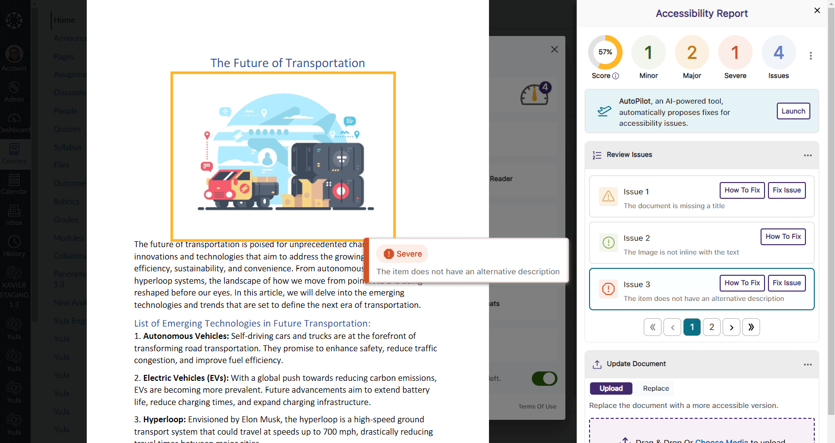 Ensure Image Descriptive Text Meets Accessibility Standards screnshot.