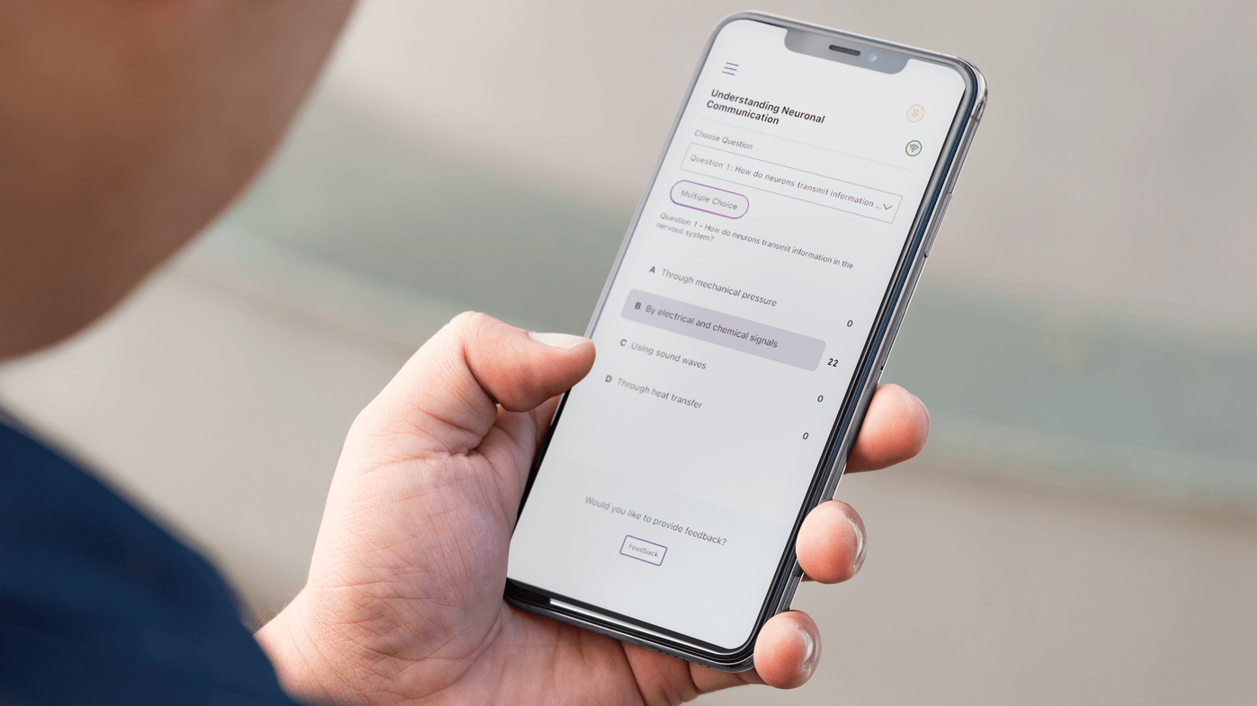 YuJa Engage class results show on a mobile phone