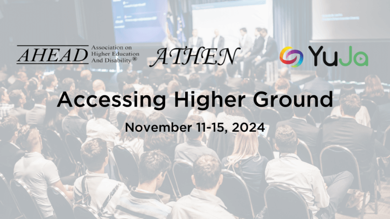 A flyer for Accessing Higher Ground Conference 2024