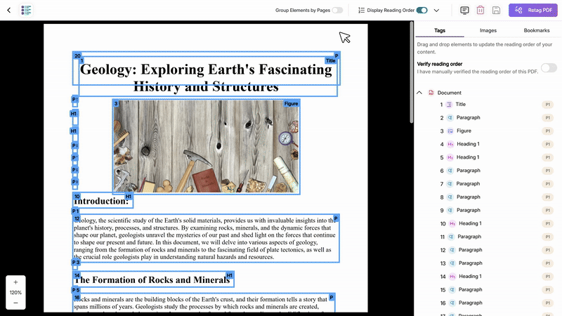 Ability to Group Elements by Page