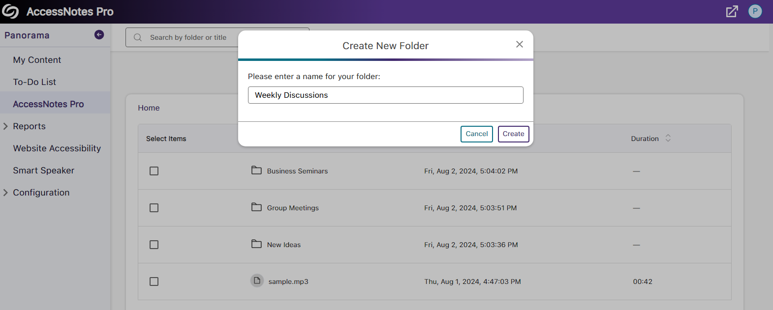 A folder is shown being added to access notes pro.