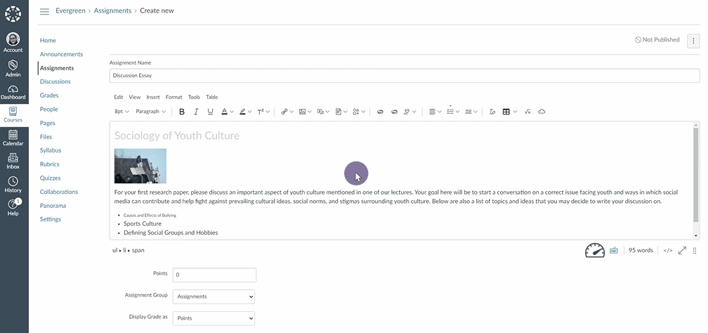 pop-up of an accessibility report for a web page