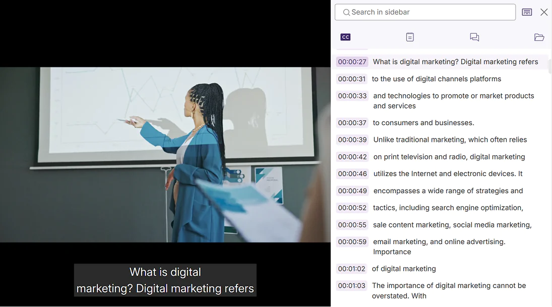 Automatic Captioning: Effortlessly add captions to video content, ensuring that videos are easily understood by users, regardless of auditory ability.