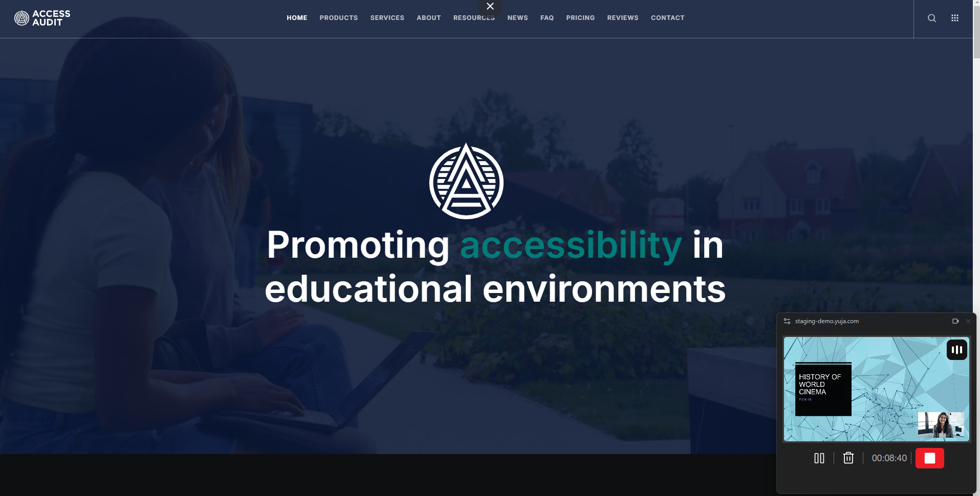 The Browser Capture view in the Video Platform highlighting the Picture in Picture mode view.