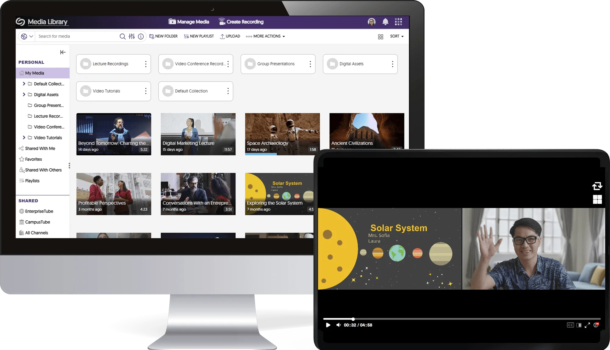 YuJa Media Library screenshot.