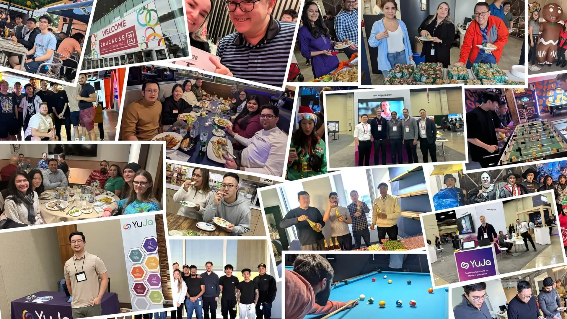 Image collage created using photos of YuJa's team and events.