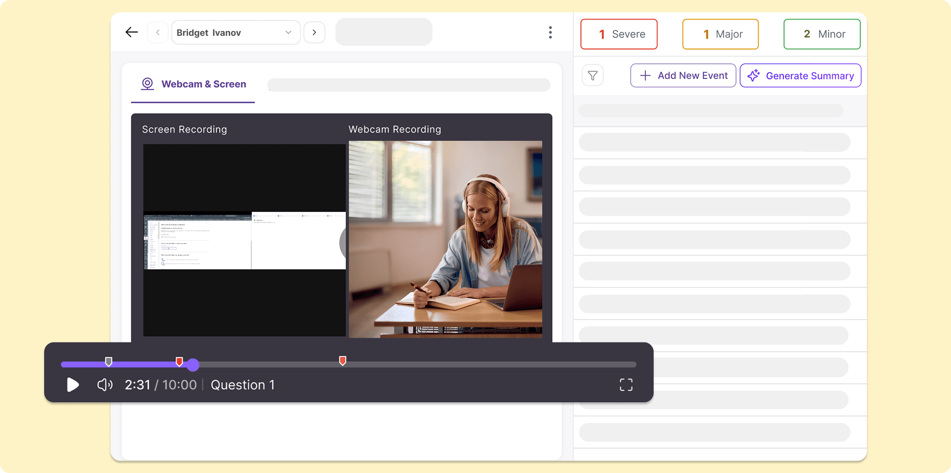 Chaptered Playback User Interface