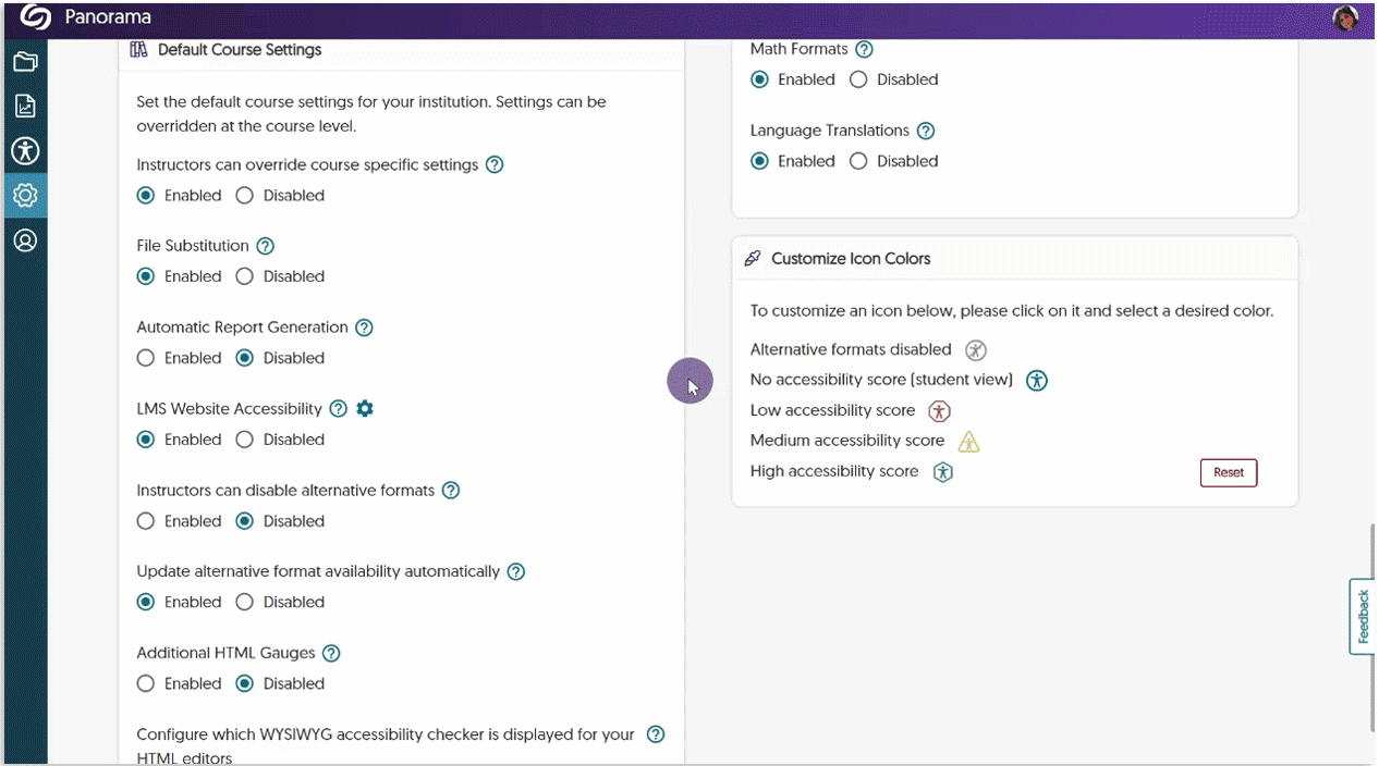 Accessibility Icon colors are being adjusted.