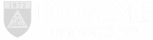 Doane University white logo