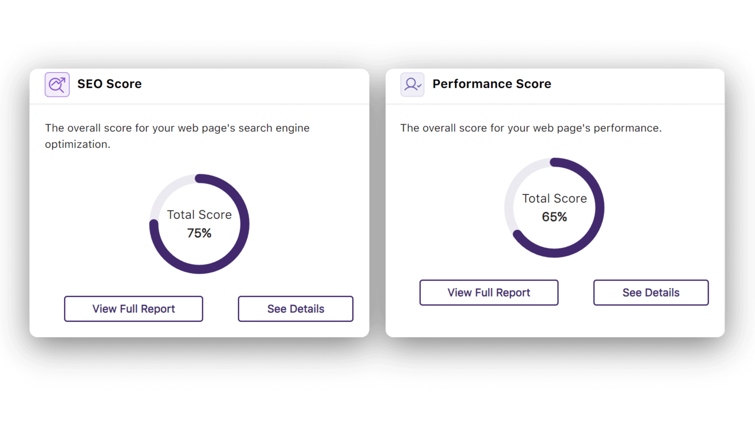 YuJa EqualGround SEO and Performance reports side-by-side.