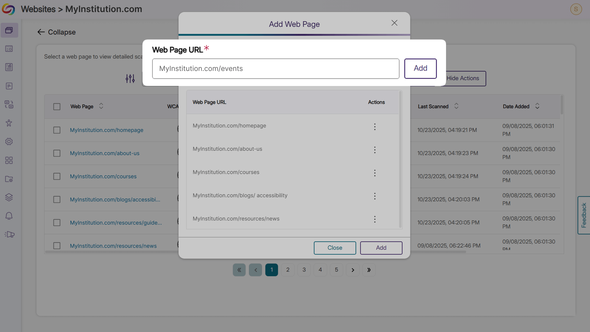 YuJa Structural Remediation demo shows different file types that can be selected or the option to upload your own.