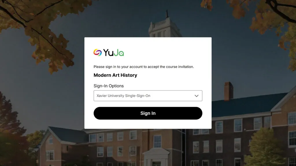 Redesign course invitation login page.