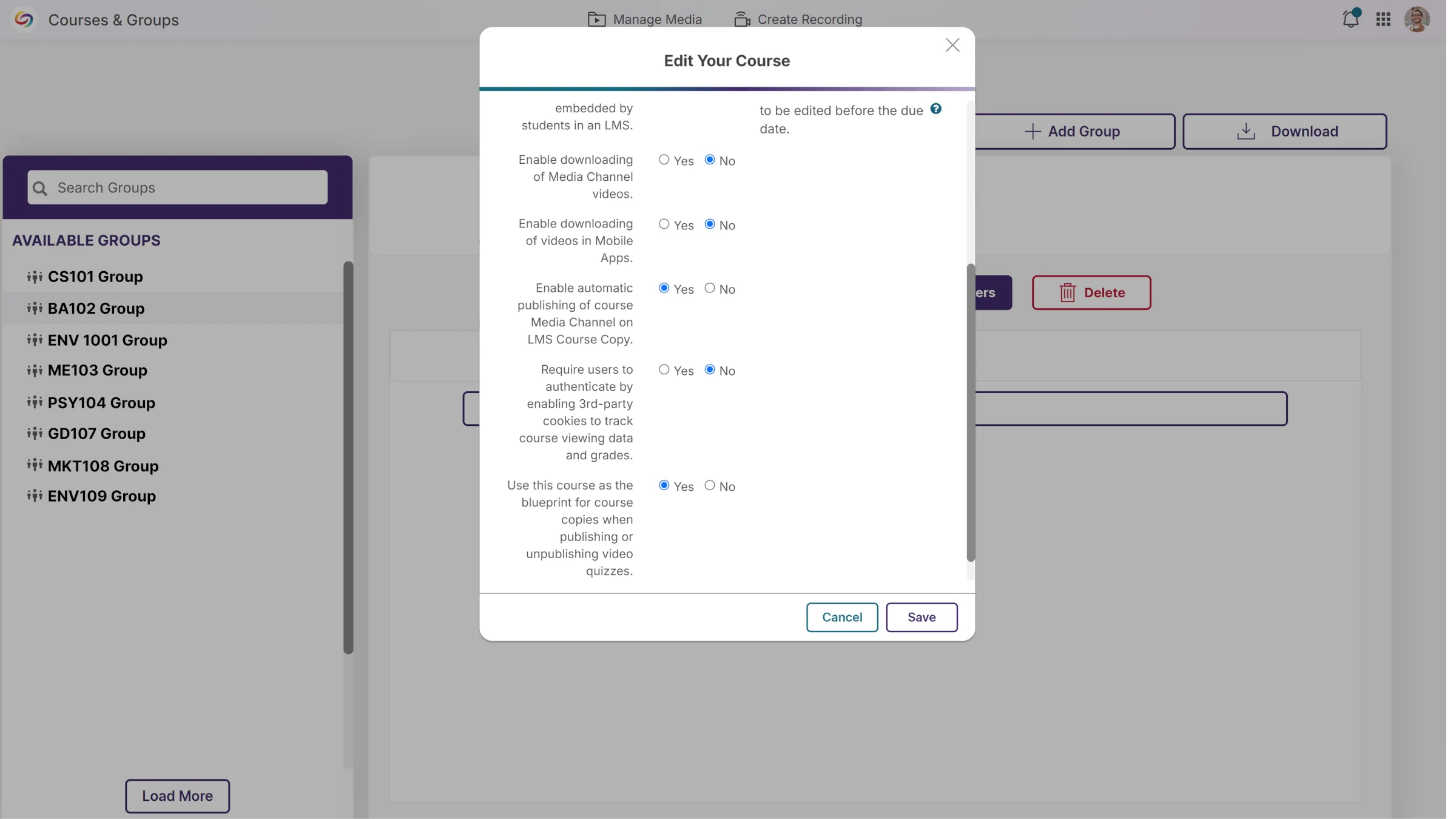 New master course and blueprint course quiz-copying functionality.