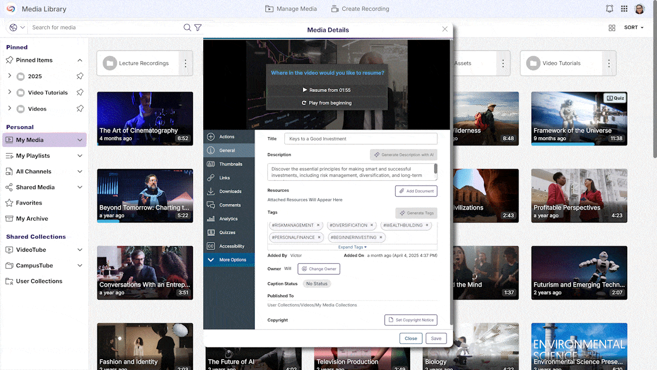 Improved Video Details Interface to Match the New Design System