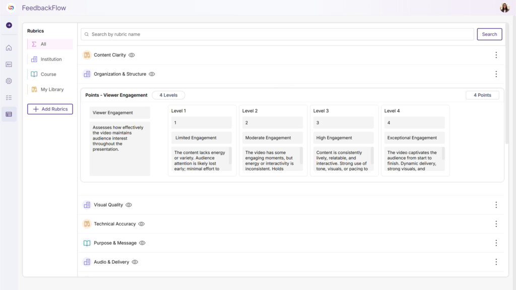 Evp 13887 A New Rubrics Management Page Will Centralize Rubric Creation And Organization
