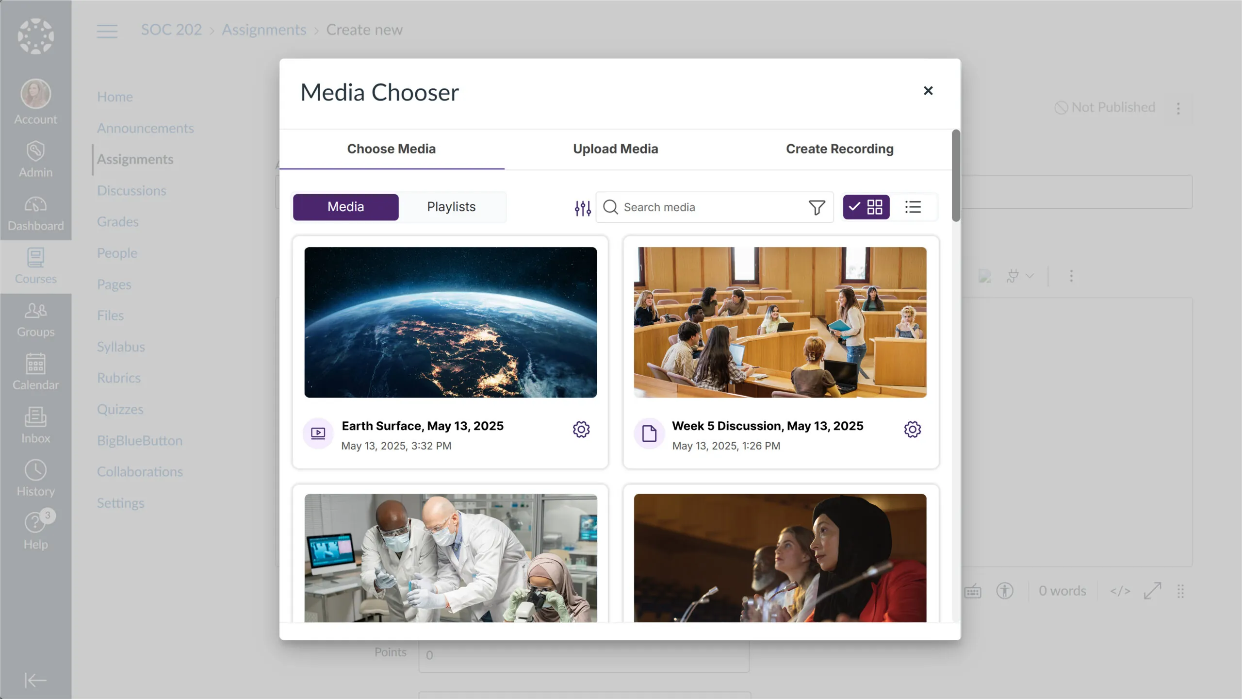 Unified Media Management: Video, audio, images, links, and other media types now share a consistent interface with an improved Grid View for improved visualization.