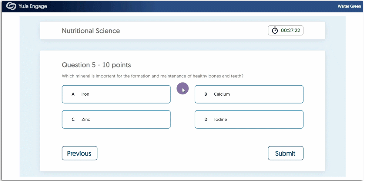 Student Participating in a live Poll.