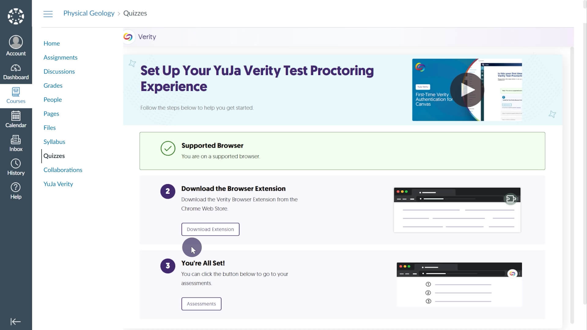 The new Verity setup page featuring integrated guided assistance.