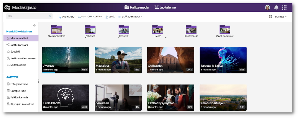Video Platform with Finnish language support.