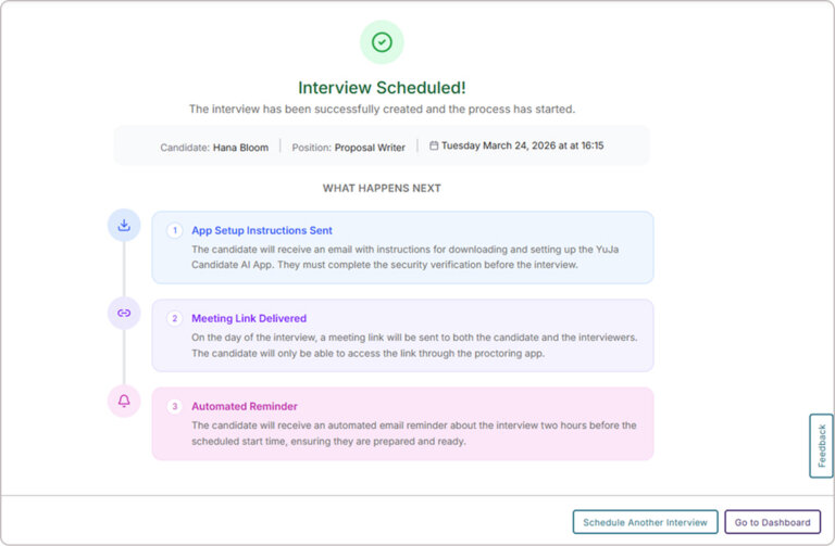 YuJa Candidate AI Interview Module – v26.3.0 Release