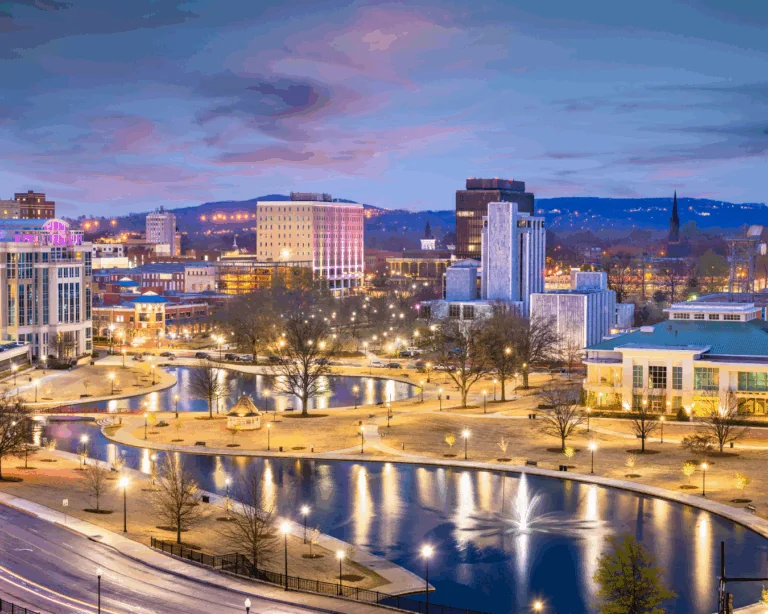 The Huntsville, Alabama skyline.