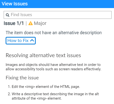 Suggestion on how to fix a webpage alt text issue.