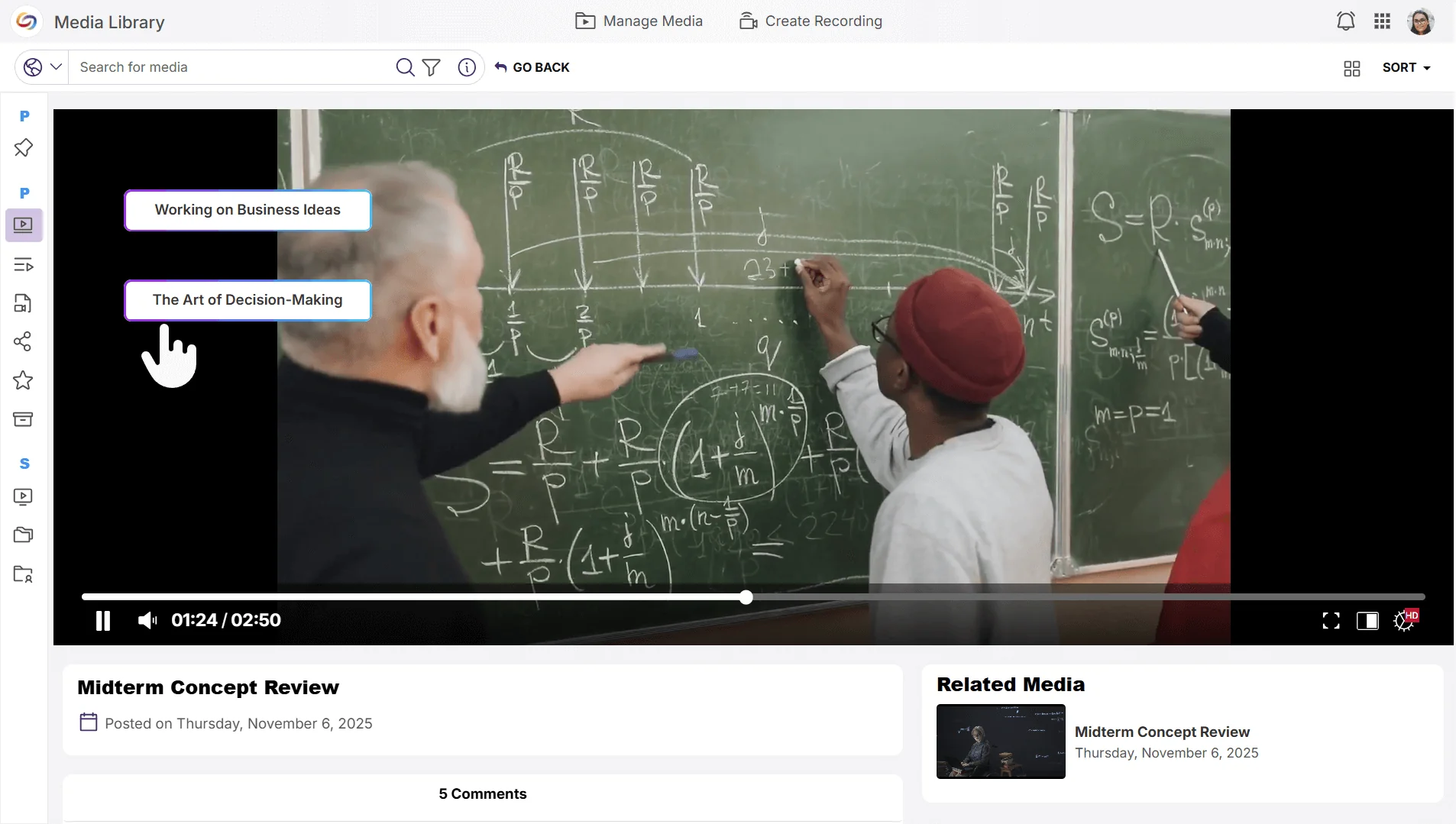 Seamless Playback: Students will be able to interact with branch-point buttons that transition to the next video segment based on their selections.