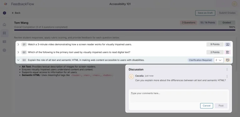 YuJa FeedbackFlow Assessment Platform Update – v25.9.0 Release