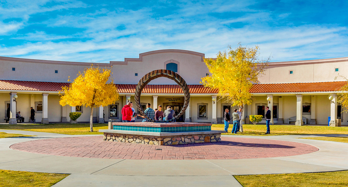 Group of students in front of El Paso Community College.