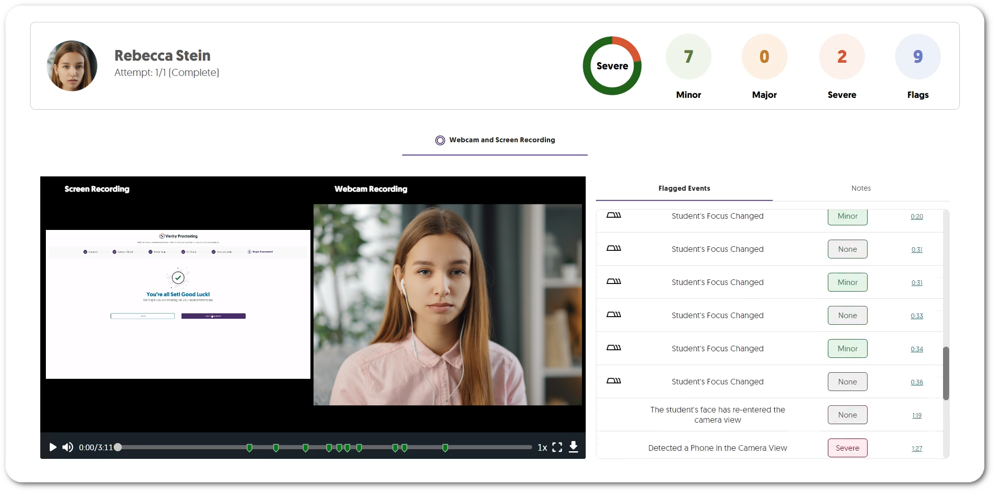 New media player is shown with a screen recording and webcam view. 