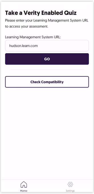 An assessment is accessed from the mobile app.