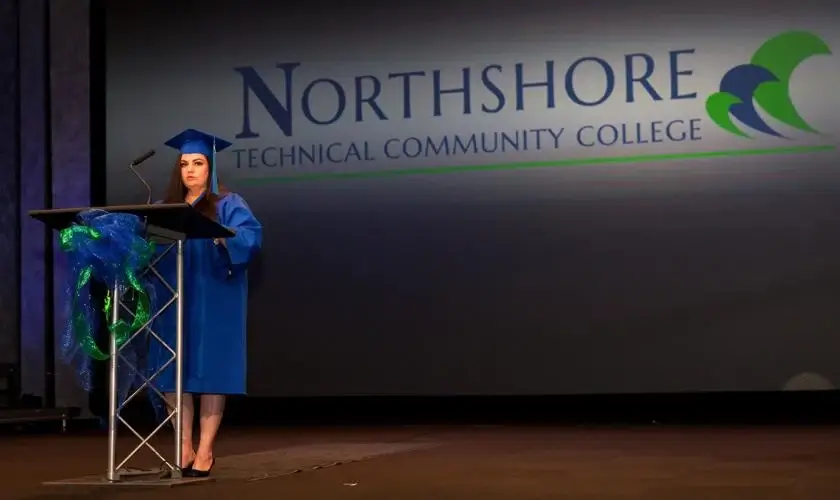 Girl at the Northshore Technical Community College (NTCC) Graduation Ceremony.