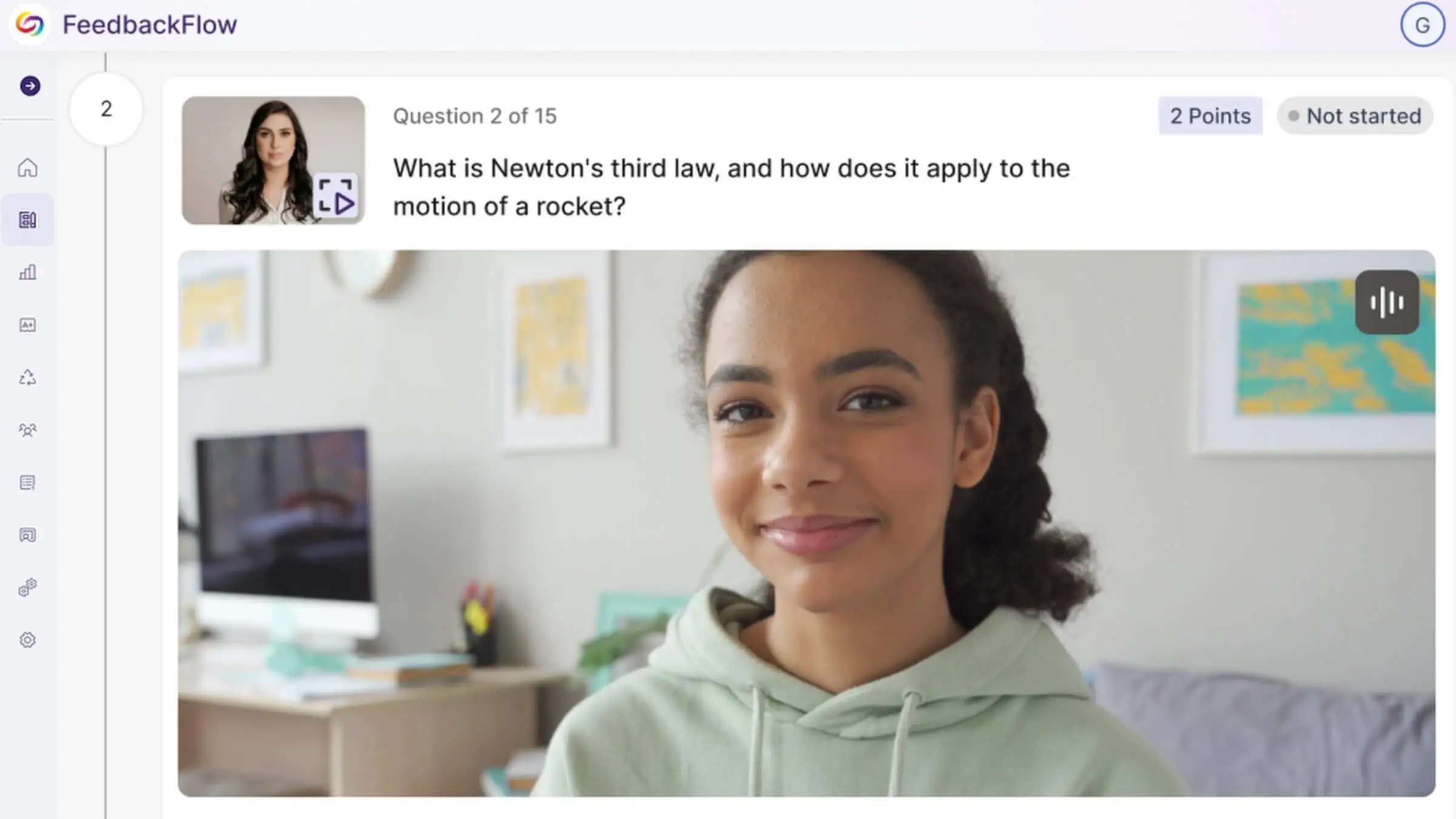 New split-screen assessment interface.