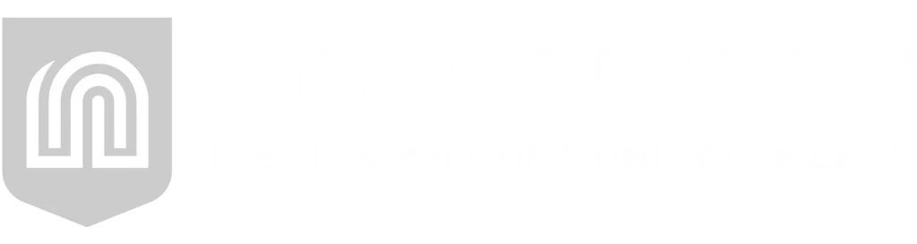 Northeast Mississippi Community College white logo