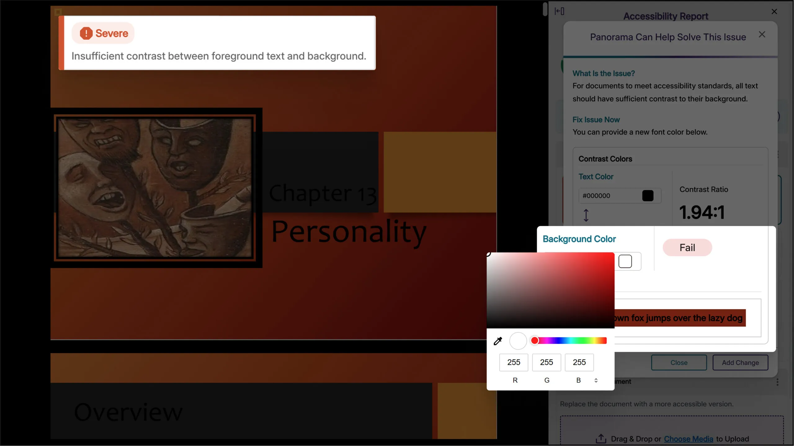 Enhanced Color Contrast Remediation with Background Color Options