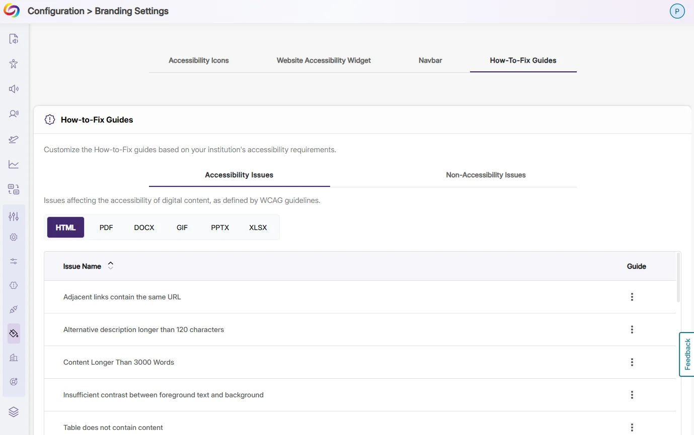 Improved Access to Issue Remediation Guides