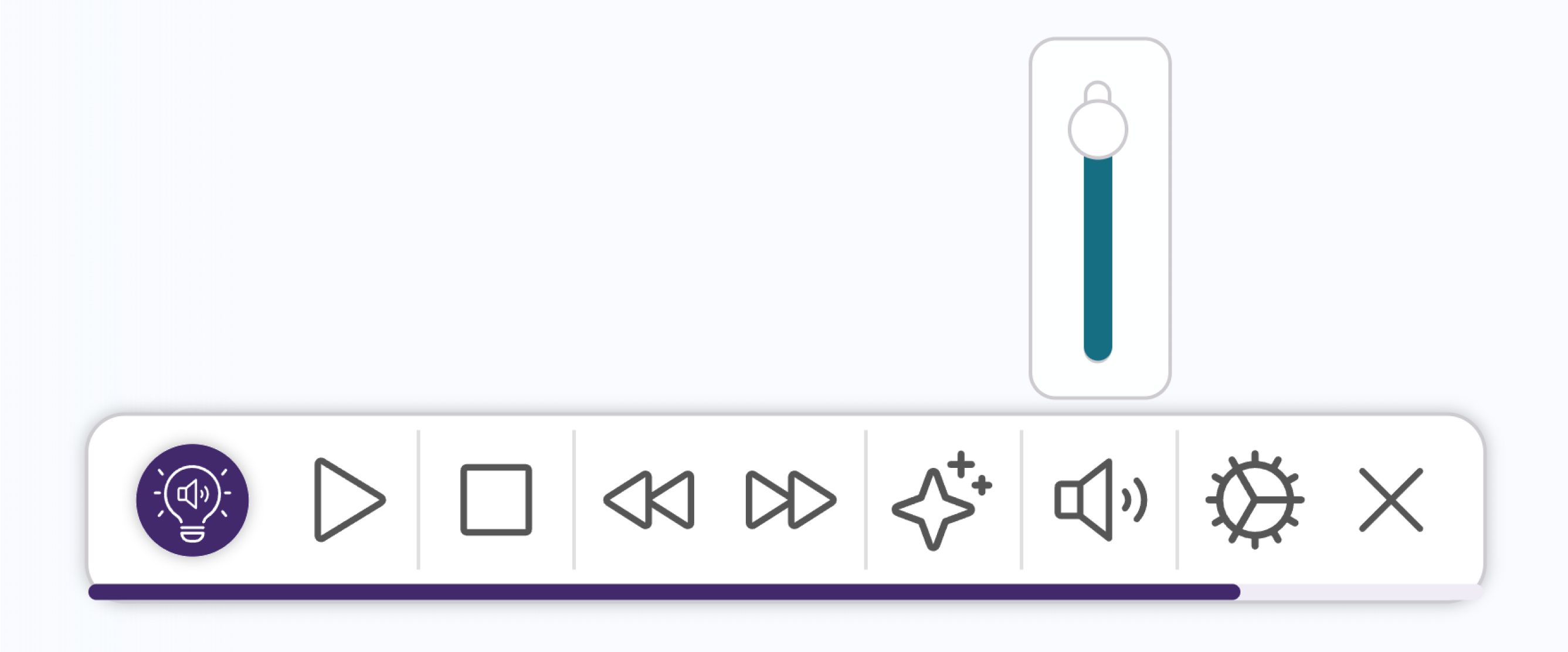 SmartSpeaker is shown with it's volume adjustment slider.