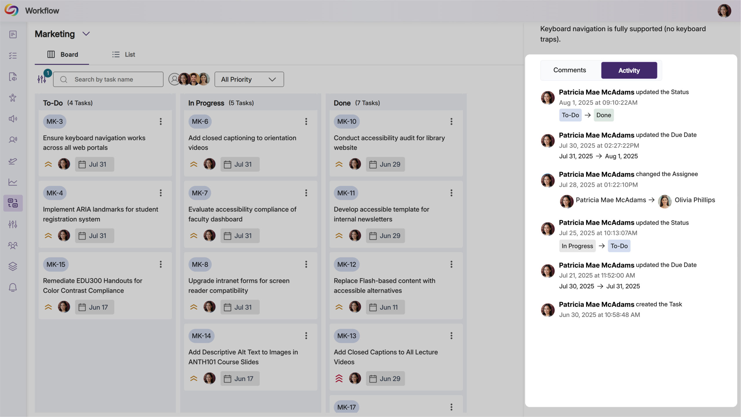 View Ticket Activity and History in Workflow Management